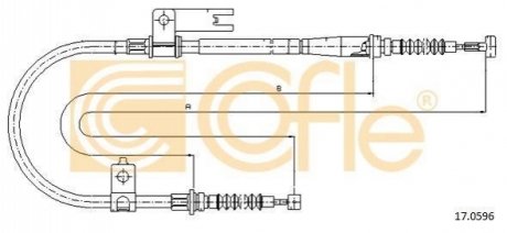 Трос ручного гальма COFLE 17.0596