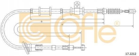 Трос ручного гальма COFLE 17.2212