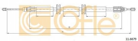 Трос стояночного гальма Renault Kangoo 4x4 97- L/R COFLE 11.6679 (фото 1)