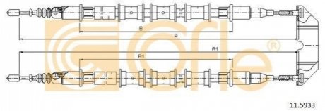 Трос ручного гальма COFLE 11.5933 (фото 1)