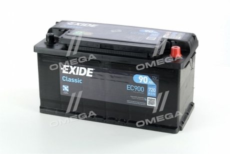 Аккумулятор Classic 90Ah 720A 353x175x190 (-+) EXIDE EC900 (фото 1)