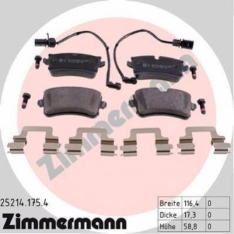 Колодки гальмівні, дискові (набір) ZIMMERMANN 25214.175.4