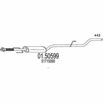 Середня частина вихлопної системи (Резонатор) MTS 01.50599 (фото 1)