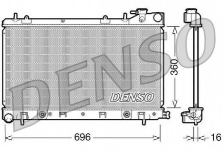 Радіатор, охолодження двигуна DENSO DRM36002