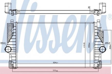 Интеркулер VW TRANSPORTER T4(90-)2.5 TDi(+)[OE 7D0.145.803 A] NISSENS 96755 (фото 1)