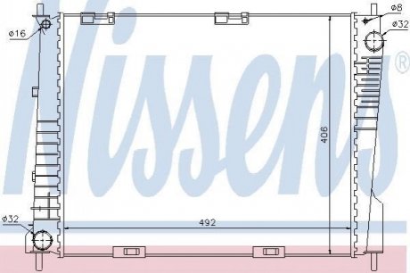 Радіатор RN CLIO III(05-)1.2 i 16V(+)[OE 82 00 468 931] NISSENS 67283