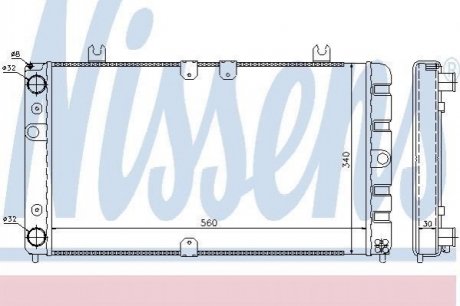 Радіатор вод. охолодження ВАЗ 1118 КАЛИНА NISSENS 623554