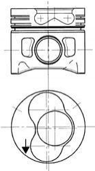 Поршень, комплект VW Transporter,LT 28-35-46 2,5TD 1-2 циліндри KOLBENSCHMIDT 99742700 (фото 1)