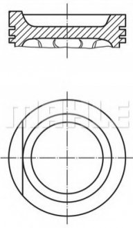 Поршень в комплекті на 1 циліндр, 2-й ремонт (+0,50) MAHLE / KNECHT 0339701 (фото 1)