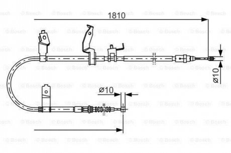 Гальмівний трос (ручник) 1810mm MAZDA 5 \'\'RH \'\'1,8-2,0 \'\'05-10 BOSCH 1 987 482 052