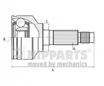 Шарнир приводного вала (ШРУС), к-кт. NIPPARTS J2820508