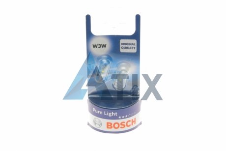 Автолампа Pure Light W3W W2,1x9,5d 3 W прозрачная BOSCH 1987301028 (фото 1)