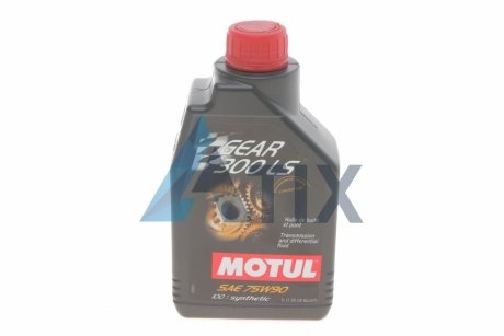 Трансмиссионное масло Gear 300 LS GL-5 75W-90 синтетическое 1 л MOTUL 102686