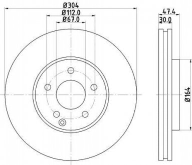 Диск гальмівний PRO High Carbon; передн. HELLA 8DD355128641