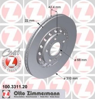 Тормозной диск ZIMMERMANN 100331120