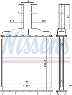 Радиатор отопителя Chevrolet Epica (V250), Chevrolet Evanda (V200) NISSENS 76505