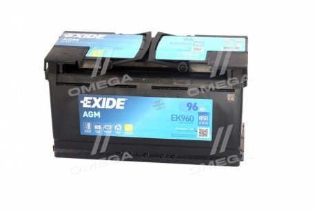 Аккумуляторная батарея 12V 96Ah/850A (353x175x190/+R) (Start-Stop AGM) EXIDE EK960