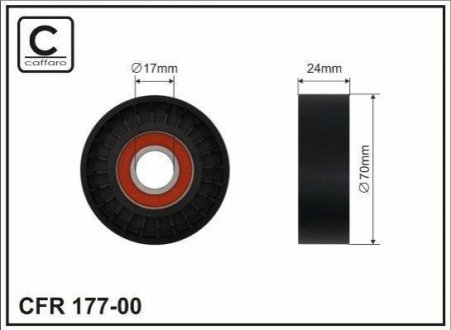 РОЛИК поликлинового ремня C-MAX 1.8 TDC 05- отдельно CAFFARO 177-00