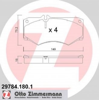 Комплект тормозных колодок ZIMMERMANN 297841801