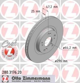 Тормозной диск ZIMMERMANN 280317620