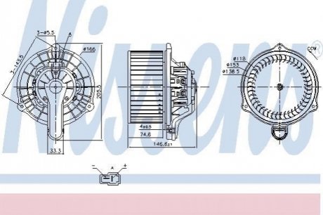 Электродвигатель вентилятора салона NISSENS 87335