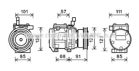 Компресор кондиціонера TUCSON/SPORTAGE III 2.0i (вир-во AVA) AVA COOLING KAAK145