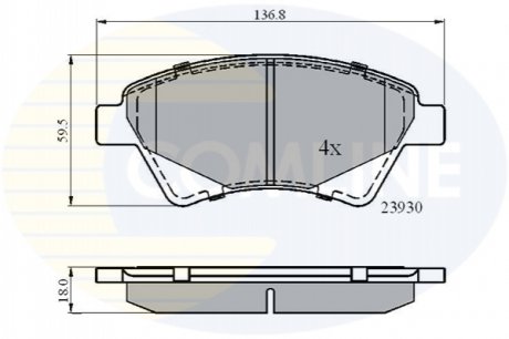 - Гальмівні колодки до дисків COMLINE CBP01160