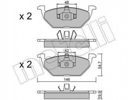 Комплект гальмівних колодок (дискових) 22-0211-1 Metelli 2202111