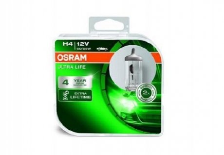 Лампа H4 12V 60/55 W (2 шт) Ultra Life OSRAM 64193ULT-HCB