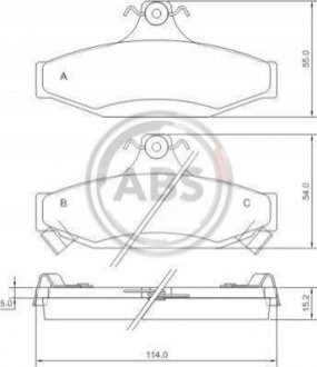 Колодки тормозные задние A.B.S. 38295