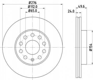 Диск тормозной PRO HELLA 8DD355122721 (фото 1)