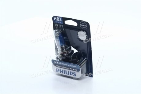 Лампа накаливания HB3 12V 60W P20d Diamond Vision 5000K (blister 1шт) PHILIPS 9005 DV B1