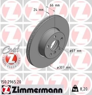 Передні BMW 3 (G20) 320d-320 i 2018- 307х24 ZIMMERMANN 150296520