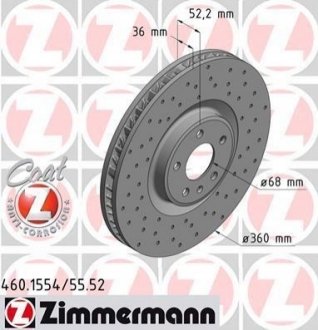 Гальмівні диски ZIMMERMANN 460155452