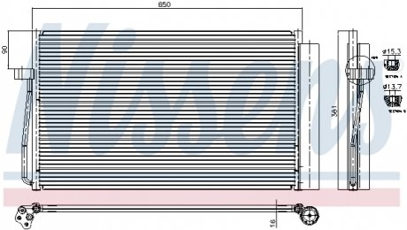 Радіатор кондиціонера BMW 5 E60-E61/BMW7 E65-E66-E67-E68 NISSENS 94747