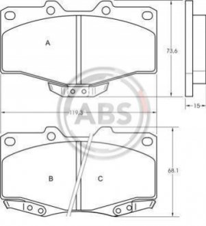 Колодки гальмівні пер. Land Cruiser/Hilux/4 Runner/Taro 89- A.B.S. 36724