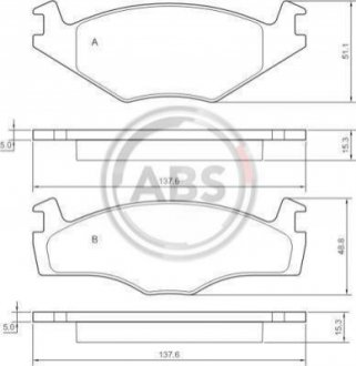 Колодки гальмівні VW Golf/Jetta 1.3 83- /Polo -94 A.B.S. 36540