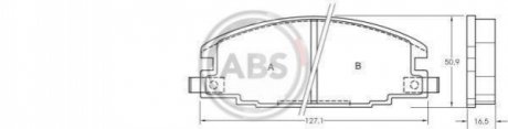 Комплект тормозных колодок, дисковый тормоз A.B.S. 36632 (фото 1)
