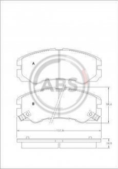 Комплект тормозных колодок, дисковый тормоз A.B.S. 36793