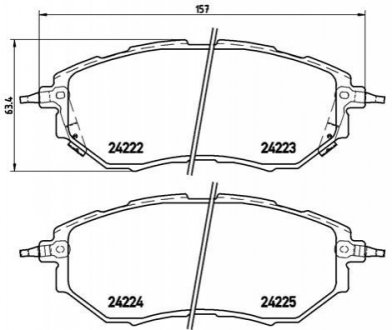 Комплект гальмівних колодок з 4 шт. дисків BREMBO P78017X