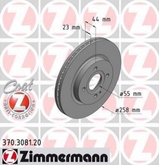 Гальмівний диск ZIMMERMANN 370 3081 20 (фото 1)
