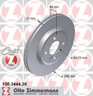 Гальмівний диск ZIMMERMANN 150.3444.20