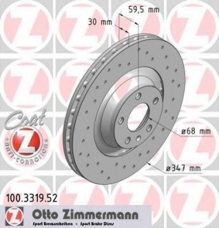 Тормозной диск ZIMMERMANN 100 3319 52