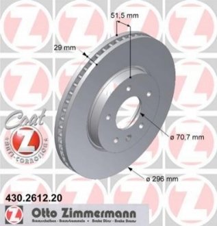 Тормозной диск ZIMMERMANN 430 2612 20 (фото 1)