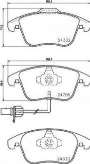 Колодки гальмівні дискові комплект; передн. HELLA 8DB355013861