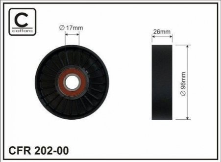 Ролик проміжний поліклинового ремня Land Rover Freelander/MG/ZS/ZT/ZT-T, Rover 45/75/800 2.0/2.5 02. CAFFARO 20200