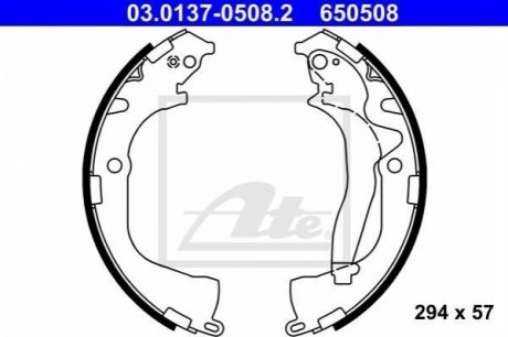 Колодки гальмівні барабанні к-кт ATE 03013705082 (фото 1)