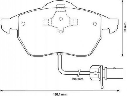 Колодки тормозные передние с датчиком, тип ATE, VW Golf Jetta Passat. Audi A4 A6. Skoda SuperB. Seat Jurid 571982J