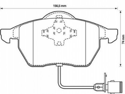 Колодки тормозные передние с датчиком, тип ATE, VW Golf Jetta Passat. Audi A4 A6. Skoda SuperB. Seat Jurid 571512J (фото 1)