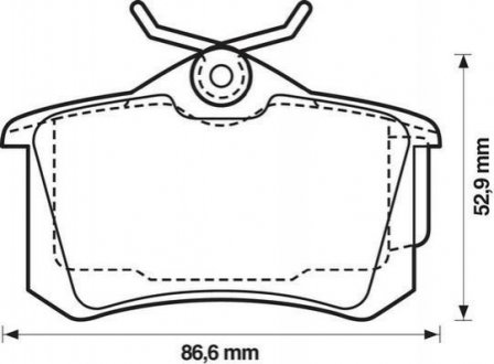 Колодки задние, тип Lucas-TRW. 87x53x17. VW Golf Polo Vento Passat Jetta Caddy T4. Audi A4 A6. Skoda Jurid 573005J (фото 1)